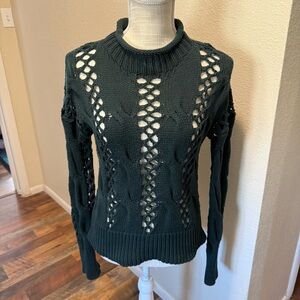 Express - Women's Dark Green Knit Sweater - Size Medium